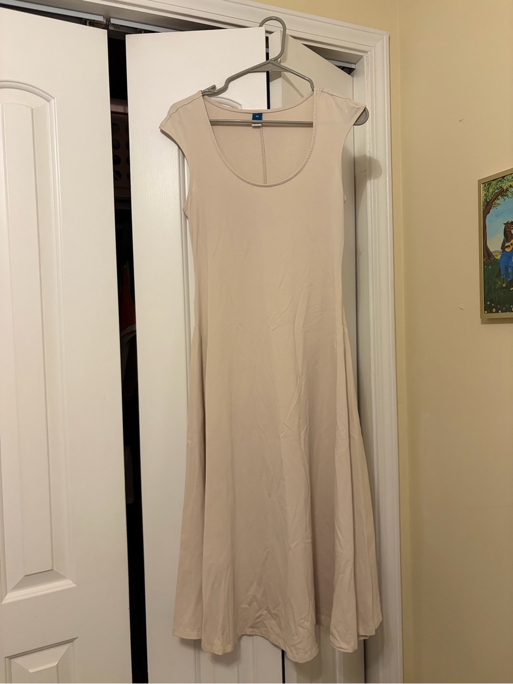 Old Navy Beige Scoop Neck A-Line Dress